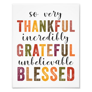 Dankbar Gesegnet Erntedankfest Fotodruck