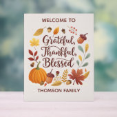 Dankbar Gesegnet Erntedankfest Herbst Acrylschild (Neutral)