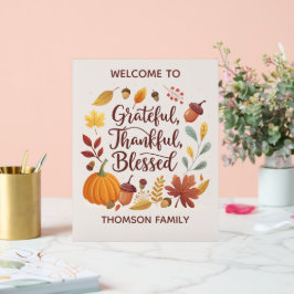 Dankbar Gesegnet Erntedankfest Herbst Acrylschild