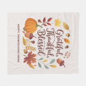 Dankbar Gesegnet Erntedankfest Herbst Fleecedecke (Vorderseite (Horizontal))