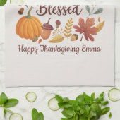 Dankbar Gesegnet Erntedankfest Herbst Geschirrtuch (Gefaltet)