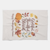 Dankbar Gesegnet Erntedankfest Herbst Geschirrtuch (Horizontal)