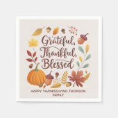Dankbar Gesegnet Erntedankfest Herbst Serviette (Vorderseite)