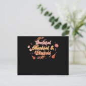 Dankbar Gesegnet Erntedankfest Herbstzeit Postkarte (Stehend Vorderseite)