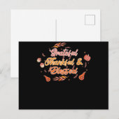 Dankbar Gesegnet Erntedankfest Herbstzeit Postkarte (Vorne/Hinten)