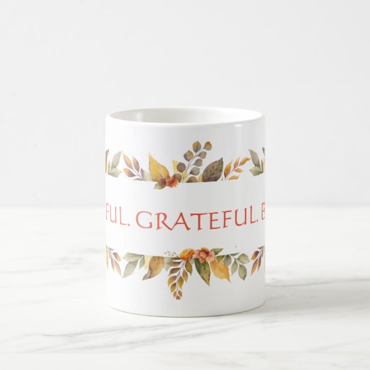 Dankbar, gesegnet Fall Floral Erntedank Kaffeetasse (Mittel)