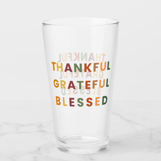Dankbar gesegnet - Fall Glass Cup Glas (Rückseite)