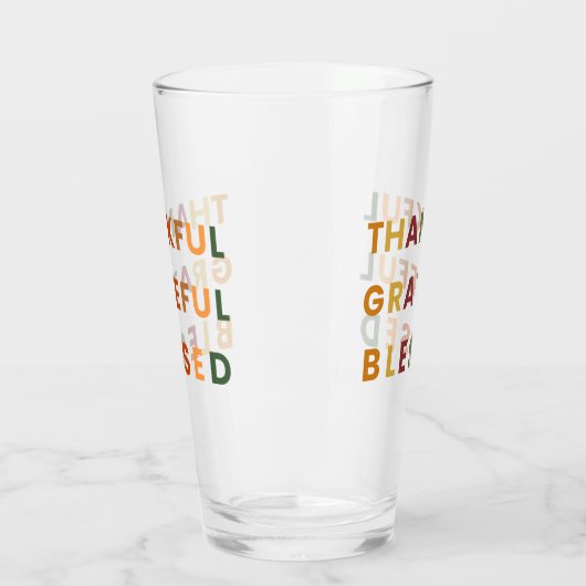 Dankbar gesegnet - Fall Glass Cup Glas (Links)