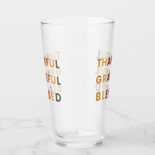 Dankbar gesegnet - Fall Glass Cup Glas (Rechts)
