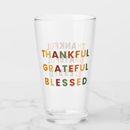 Dankbar gesegnet - Fall Glass Cup Glas (Vorderseite)