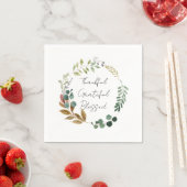 Dankbar gesegnet Fall Leaf Rustikale Moderne Serviette (Beispiel)