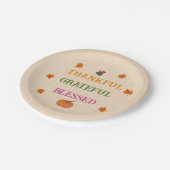 Dankbar, gesegnet Fall Pumpkin Pappteller (Schrägansicht)