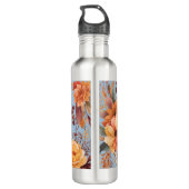 Dankbar gesegnet floraler Erntedank Edelstahlflasche (Rückseite)