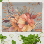 Dankbar gesegnet floraler Erntedank Geschirrtuch (Gefaltet)