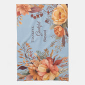 Dankbar gesegnet floraler Erntedank Geschirrtuch (Vertikal)