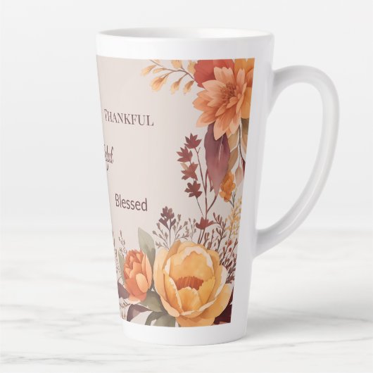 Dankbar gesegnet floraler Erntedank Milchtasse (Rechts)