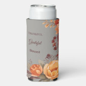 Dankbar gesegnet floraler Erntedank Selters Dosenkühler (Seltzer Rückseite)