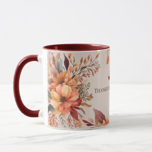 Dankbar gesegnet floraler Erntedank Tasse (Links)