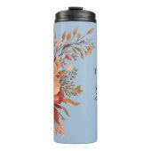 Dankbar gesegnet floraler Erntedank Thermosbecher (Vorderseite)