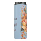 Dankbar gesegnet floraler Erntedank Thermosbecher (Rückseite)