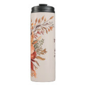 Dankbar gesegnet floraler Erntedank Thermosbecher (Vorderseite)