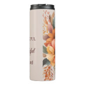 Dankbar gesegnet floraler Erntedank Thermosbecher (Rückseite)