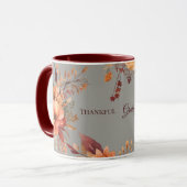 Dankbar gesegnet FloralErntedankfest Tasse (Vorderseite Links)