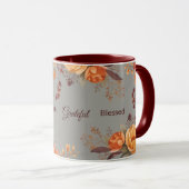 Dankbar gesegnet FloralErntedankfest Tasse (VorderseiteRechts)