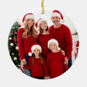 Dankbar, gesegnet FOTO BACK Red Keramik Ornament (Hinten)