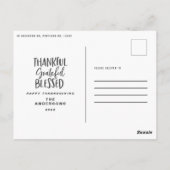 Dankbar gesegnet Foto Erntedank Imitate Postkarte (Rückseite)