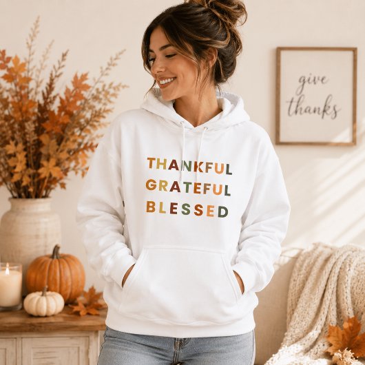 Dankbar, gesegnet - Frauenfall Hoodie D