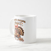 Dankbar Gesegnet Fußball Truthahn Kaffeetasse (Vorderseite Links)