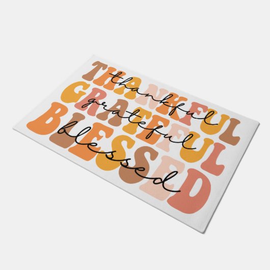 Dankbar, gesegnet fußmatte (Schrägansicht)