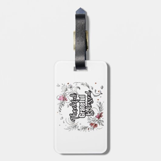 Dankbar, gesegnet gepäckanhänger (Rückseite vertikal)