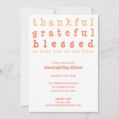 Dankbar gesegnet gestreifter Erntedank Einladung (Vorderseite)