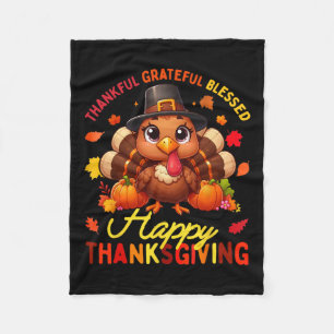 Dankbar, gesegnet Glückwunsch Thanksgiving Turke Fleecedecke