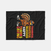 Dankbar, gesegnet Glückwunsch Thanksgiving Turke Fleecedecke (Vorderseite (Horizontal))
