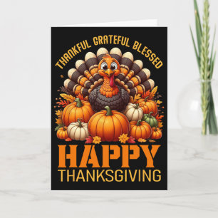 Dankbar, gesegnet Glückwunsch Thanksgiving Turke Karte