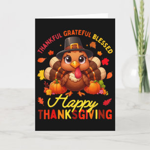 Dankbar, gesegnet Glückwunsch Thanksgiving Turke Karte