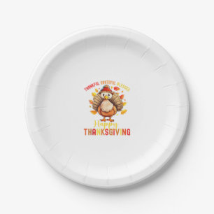 Dankbar, gesegnet Glückwunsch Thanksgiving Turke Pappteller