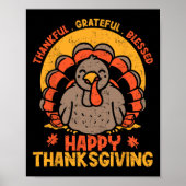 Dankbar, gesegnet Glückwunsch Thanksgiving Turke Poster (Vorne)
