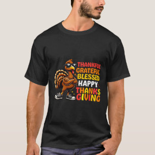 Dankbar, gesegnet Glückwunsch Thanksgiving Turke T-Shirt