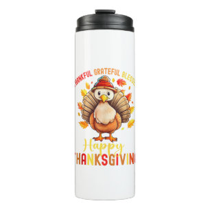 Dankbar, gesegnet Glückwunsch Thanksgiving Turke Thermosbecher