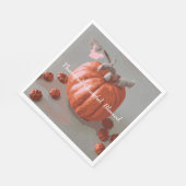 Dankbar, gesegnet, grau Fall Pumpkin Serviette (Ecke)