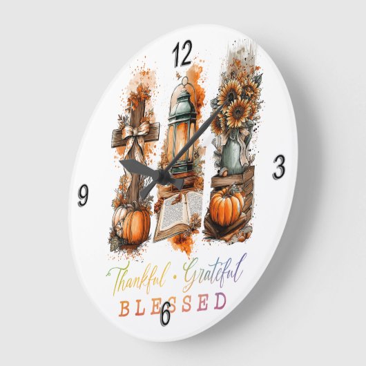 Dankbar, gesegnet große wanduhr (Winkel)