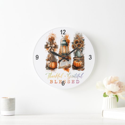 Dankbar, gesegnet große wanduhr (Zuhause)