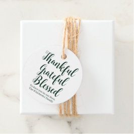 Dankbar, gesegnet, grünes Drehbuch Urlaub Geschenkanhänger