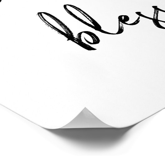 dankbar, gesegnet | Handgeschriebenes Script Poster (Ecke)