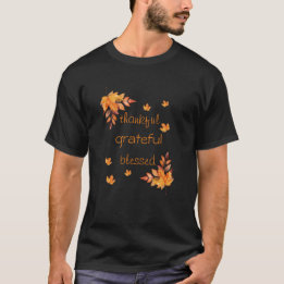Dankbar Gesegnet Herbst Blätter T-Shirt