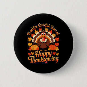 Dankbar Gesegnet Herbst Erntedankfest Button